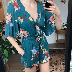 Abercrombie and Fitch Blue Floral Romper